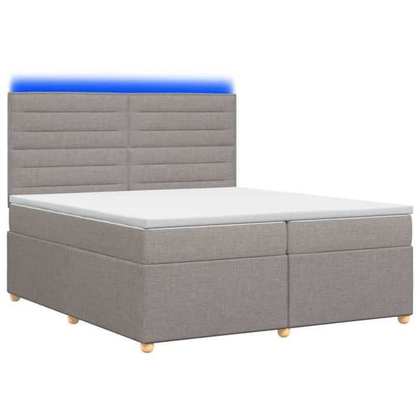 Maison Exclusive - Boxspring seng med madras Taupe 200 x 200 cm Stof