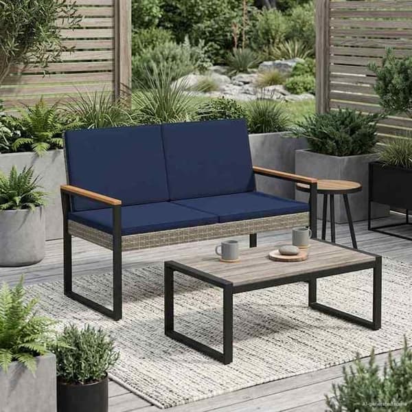 Maison Exclusive - Utomhusbänk 2-sits 107 x 61 x 80 cm polyrotin