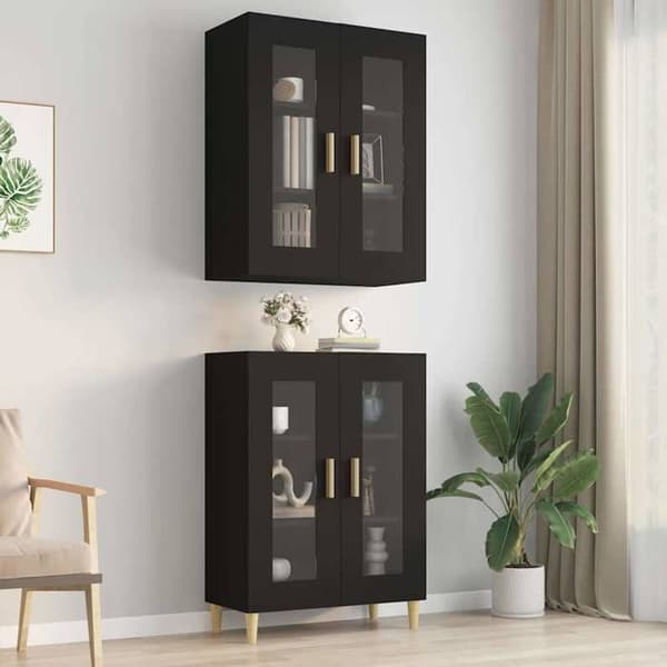 Maison Exclusive - Væghængt skab Sort 69,5x34x90 cm