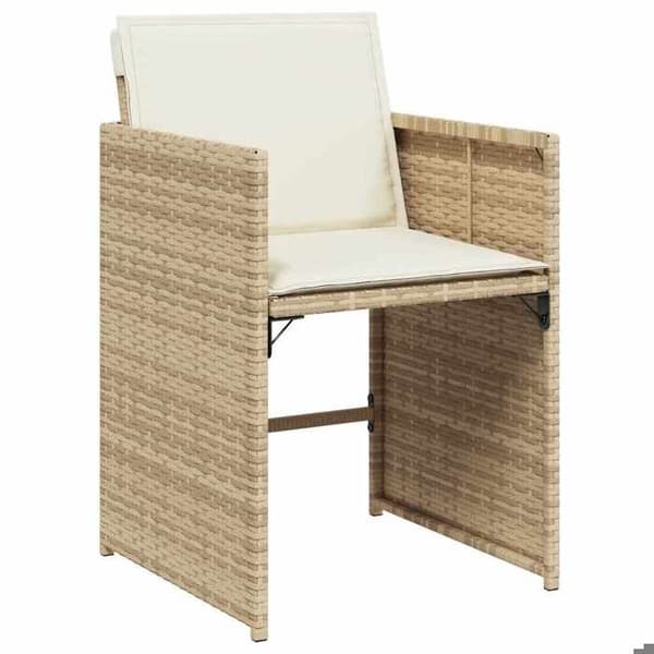 Maison Exclusive - Puutarhakalusteryhmä ja tyynyt 11 kpl beige polyrottinki