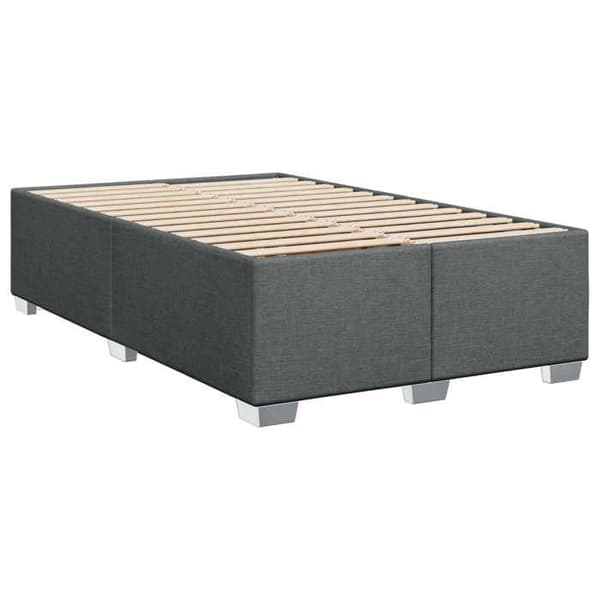 Ljust boxspring - MAISON EXCLUSIVE - 120 x 200 cm - Mörkgrå - Polyester tyg - Justerbar huvudgavel Mörkgrå