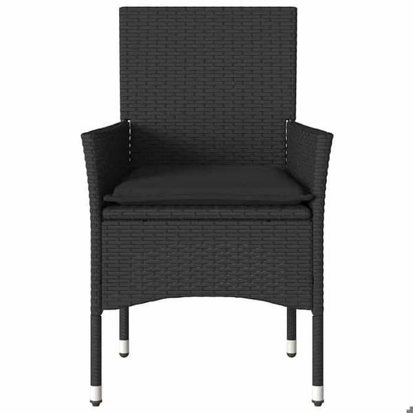 Maison Exclusive - Trädgårdsstolar med kuddar, set om 2, svart flätad resin
