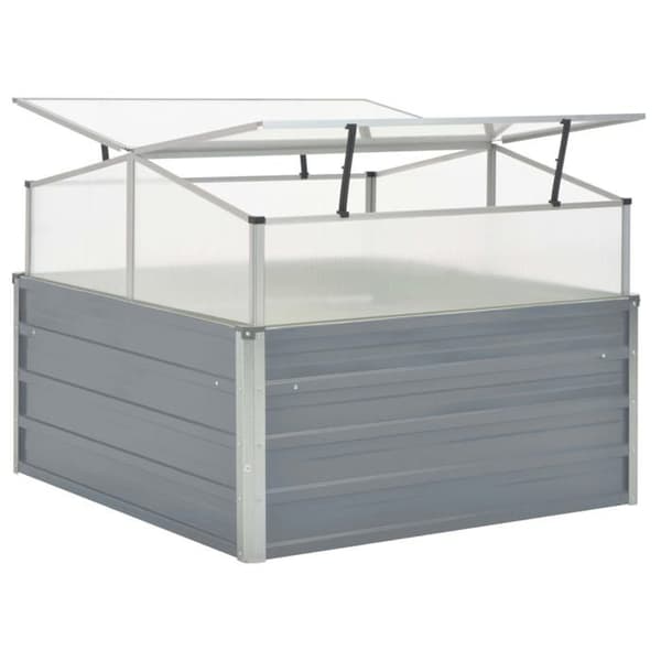 Maison Exclusive - Växthus 100 x 100 x 85 cm Grå Galvaniserat Stål