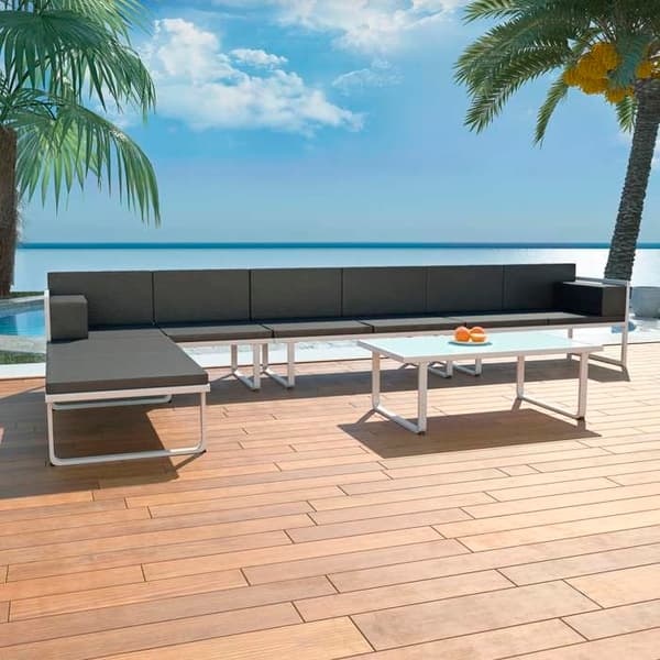 Maison Exclusive - Havegruppe 5 stk Textilène Aluminium Sort