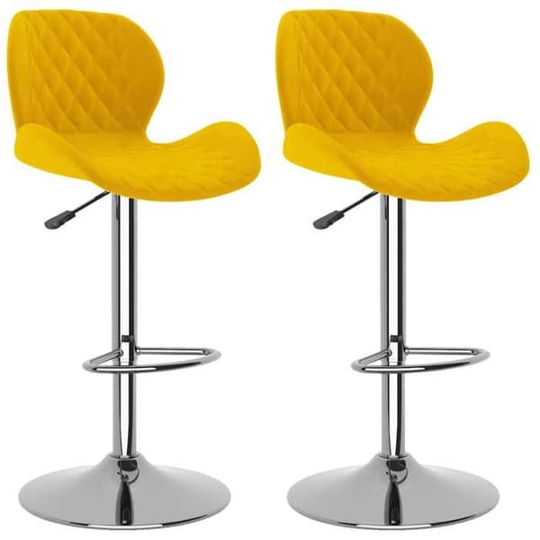 Maison Exclusive - Barstolar set om 2 senapsgul sammet