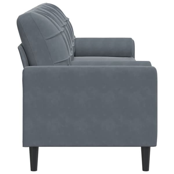 Maison Exclusive - Soffa 3 platser med mörkgrå kuddar 210 cm sammet Mörkgrå