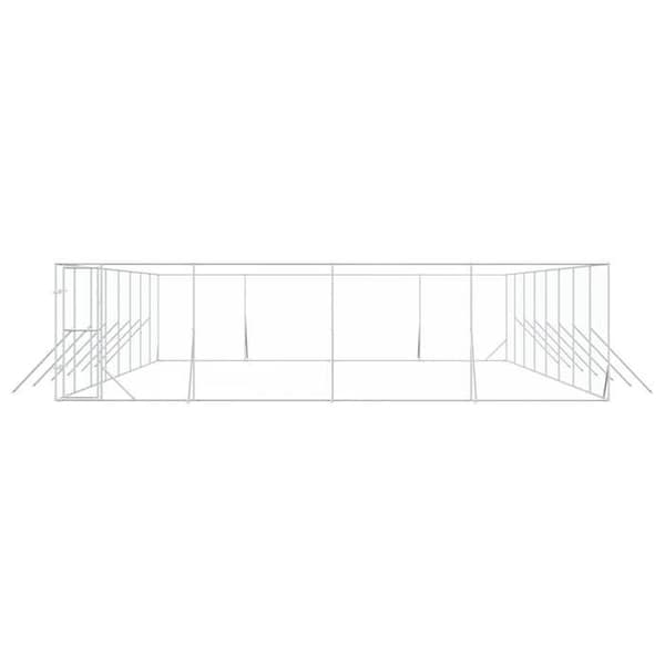 Maison Exclusive - Utomhus hundgård silver 8x16x2 m galvaniserat stål Silver