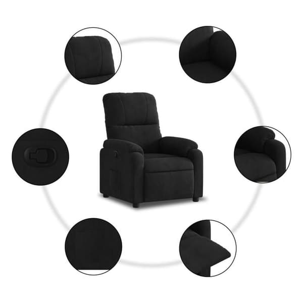 Maison Exclusive - Sort mikrofiber lænestol med vippefunktion