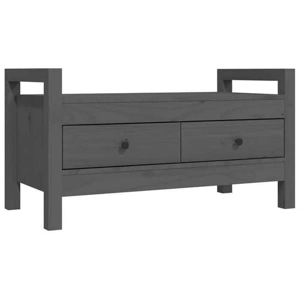 Maison Exclusive - Harmaa eteispankki 80x40x43 cm Massiivipine Grå