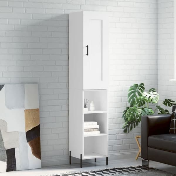 Maison Exclusive - Buffé hög Vit 34,5x34x180 cm Ingenjörsträ Vit
