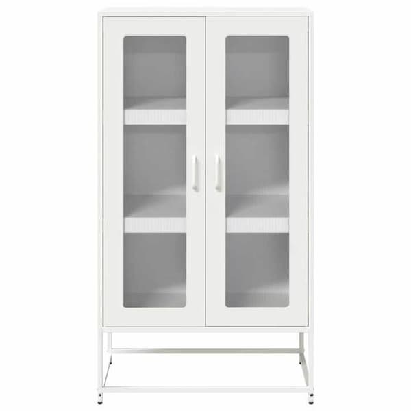 Maison Exclusive - Hvid buffet 68x39x123 cm stål