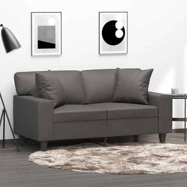 Maison Exclusive - Koristepillowit 2 kpl Harmaa 40x40 cm Keinonahka Grå