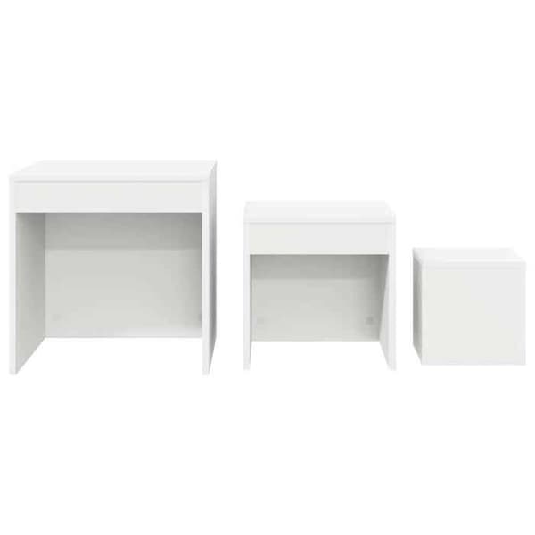 Maison Exclusive - 3 stk. Hvide Stabelbare Borde i Agglomeret