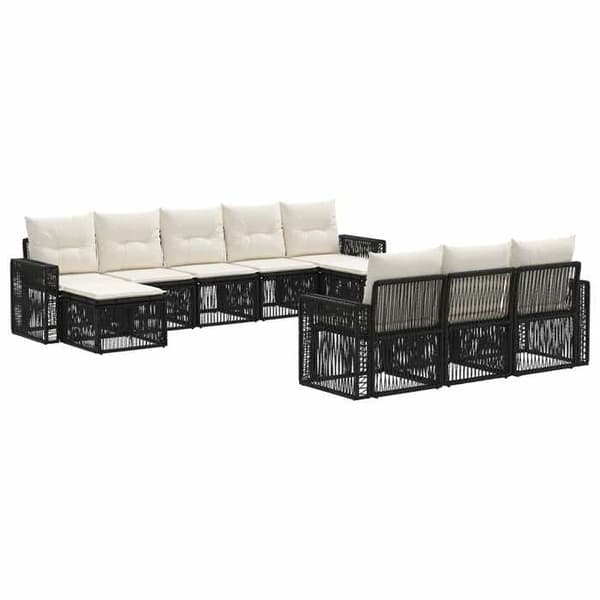 Maison Exclusive - 10 stk. have-sofa sæt i sort og creme hvid