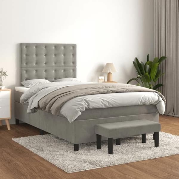 Maison Exclusive - Sängyn joustinpatja ja harmaa 120x200cm Sametti