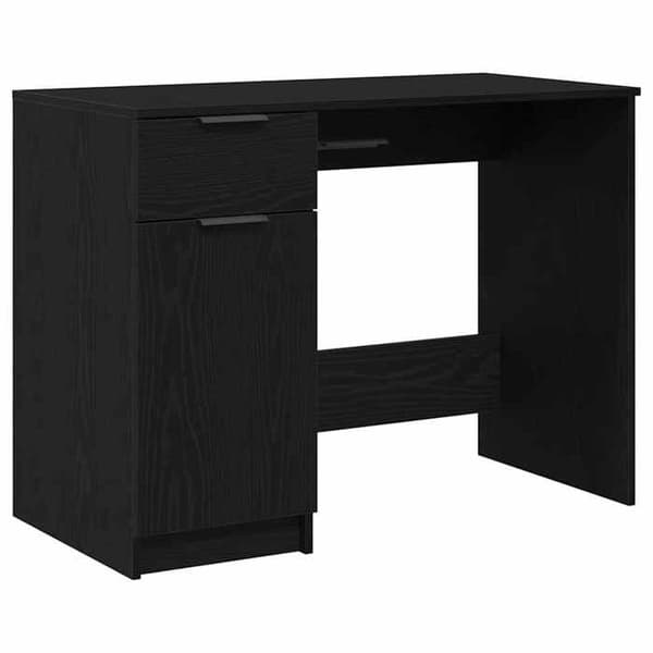 Maison Exclusive - Kontor Sort egetræ Ingeniørtræ 100 x 50 x 75 cm svart ek