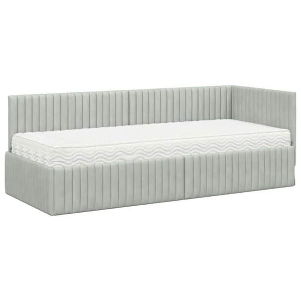 Maison Exclusive - Kulmasänky 2 osaa vaaleanharmaa 80 x 200 cm Ljusgrått