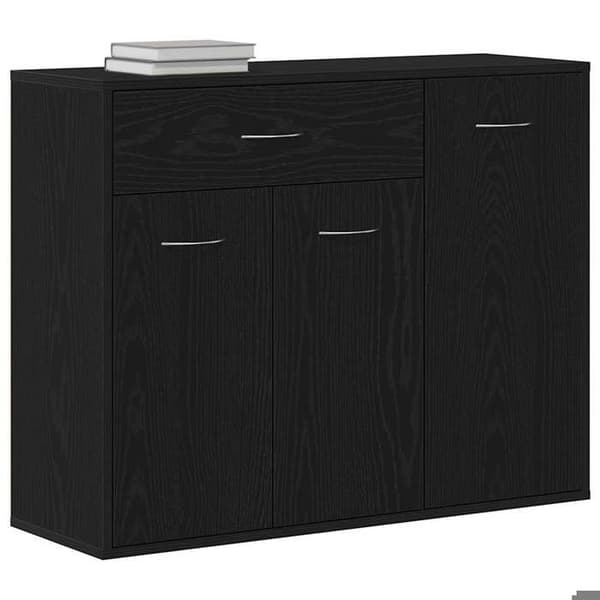 Maison Exclusive - Buffet i sort egetræ 88x30x70 cm ingeniørtræ
