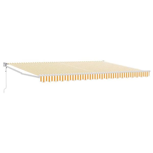 Maison Exclusive - Fällbart tak i gult och vitt 4 x 2 m Polyester och metall