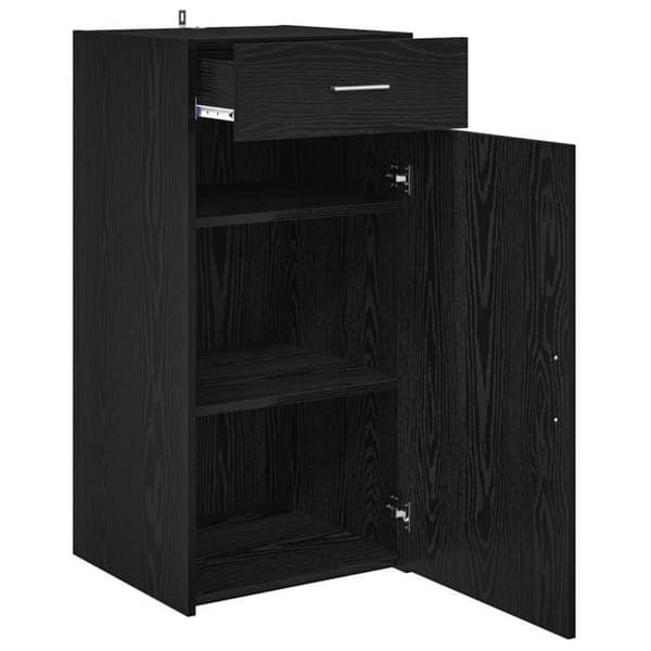 Maison Exclusive - Buffet Sort egetræ 45 x 42,5 x 93 cm Ingeniørtræ svart ek