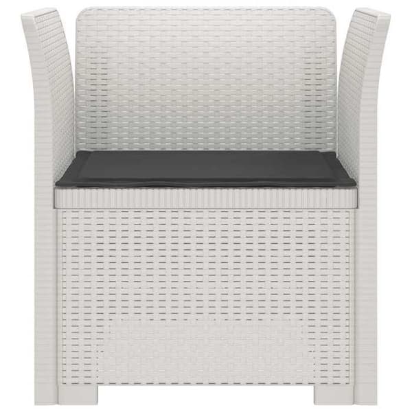 Trädgårdsstol - EXKLUSIV HEM - Enkelsits rattan PP - Vit - Polypropen - Väderbeständig & UV-resistent Vit