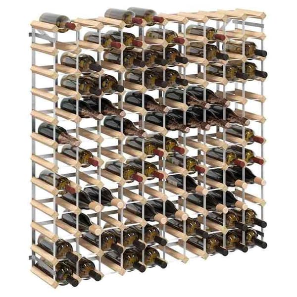 Maison Exclusive - Flaskställ 120 flaskor Solid Pinède Pinje (naturligt träutseende)