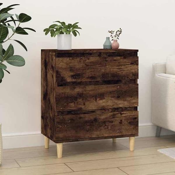 Maison Exclusive - Buffé Ek rökt 60x35x70 cm Ingenjörsträ Rökt ek