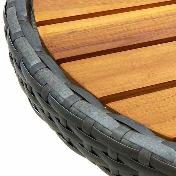 Maison Exclusive - Grå tebord 60 cm i flettet resin og solid akacietræ