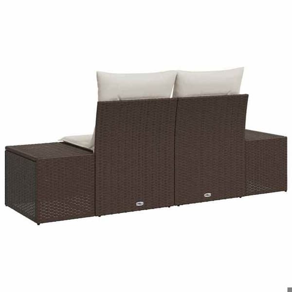 Maison Exclusive - Trädgårdssoffa med brunt kudd 184 x 62 x 69 cm polyrotting brun