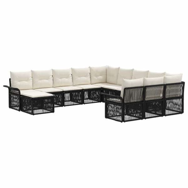 Maison Exclusive - 12 stk. have-sofa sæt i sort og creme hvid
