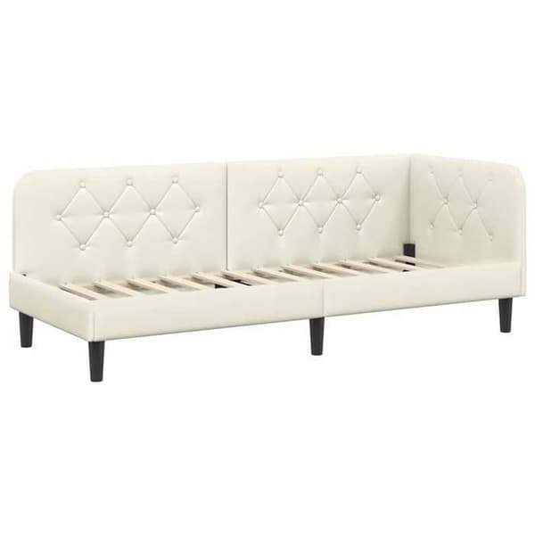 Maison Exclusive - Kulmasänky Creme 80 x 200 cm Sametti