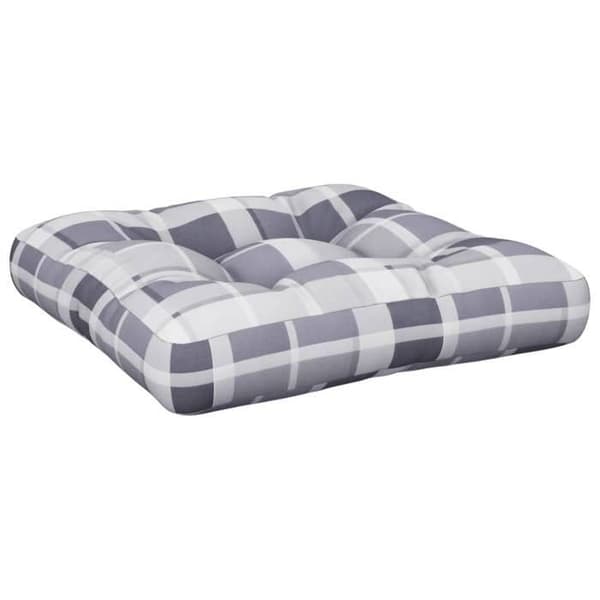 Maison Exclusive - Palettityynyt, 2 kpl, harmaa ruutukuvio, kangas