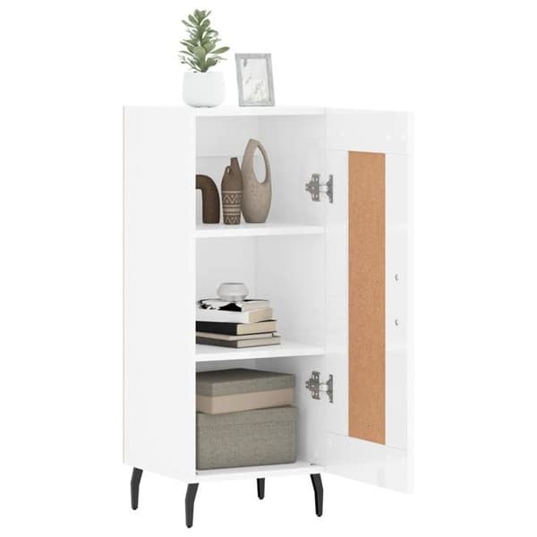 Maison Exclusive - Buffé Vit glänsande 34,5x34x90 cm Ingenjörsträ Vit