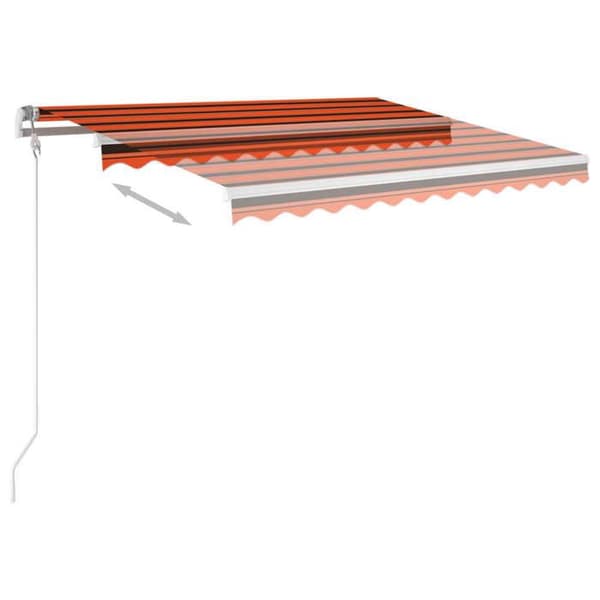 Fällbart tak - EXKLUSIVT HUS - 350x250 cm - aluminiumram - vindsensor - LED Orange/Brun
