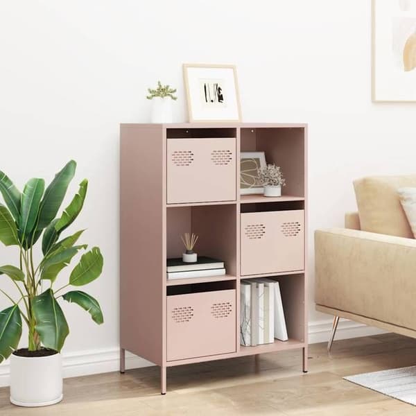 Maison Exclusive - Buffé hög rosa 68x39x103,5 cm stål