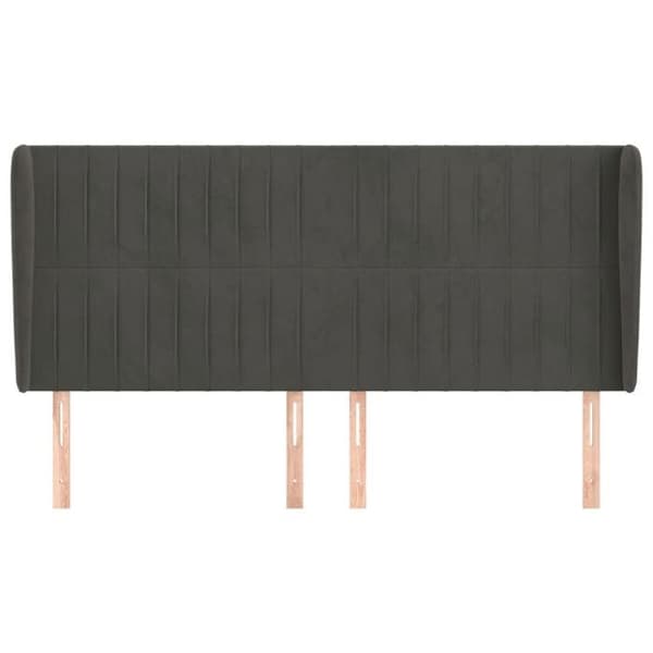 Maison Exclusive - Päätylevy korvilla Tummanharmaa 203x23x118/128 cm Sametti Mörkgrå