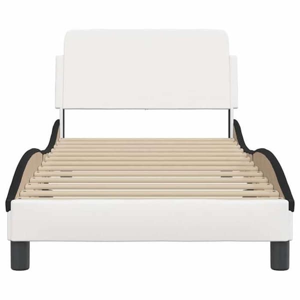 Maison Exclusive - Dover sengestel hvid og sort 90x200 cm kunstlæder Vit