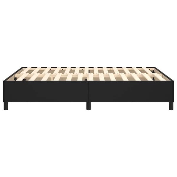 Maison Exclusive - Sengebund med sorte lameller 140x190 cm i kunstlæder