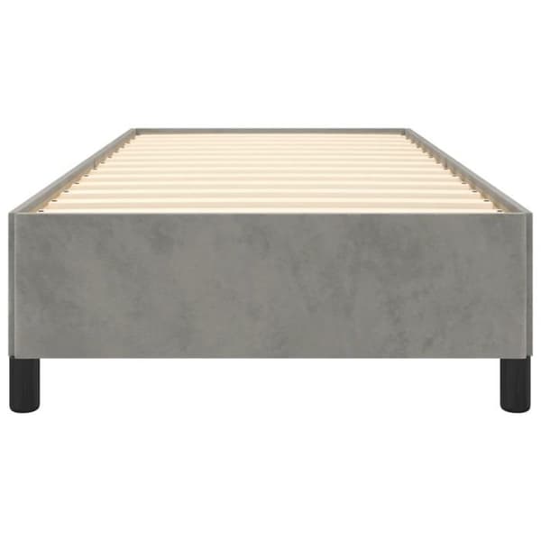 Sengestel - EKSKLUSIV HUS - 80x200 cm - Lys grå velour - Lamelseng - 1 plads Ljusgrått
