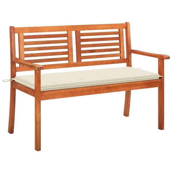 Maison Exclusive - Bænk til haven 2 pladser med pude 120 cm Eucalyptus træ