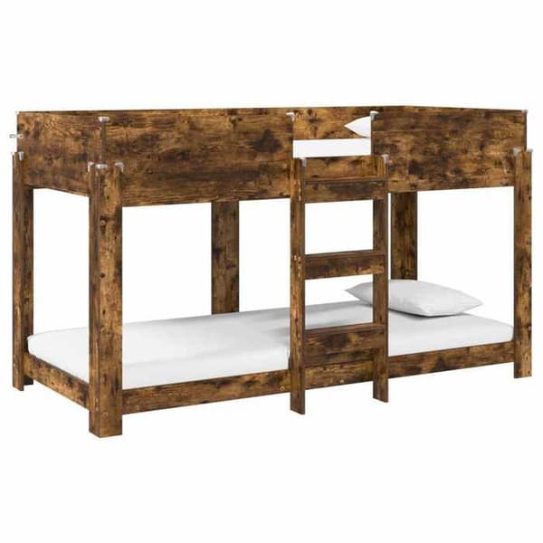 Maison Exclusive - Bunk säng för barn i rökig ek 90 x 190 cm