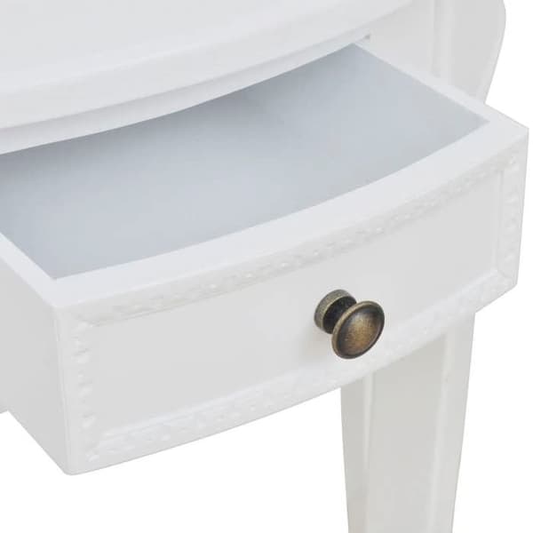 Maison Exclusive - Konsolbord med låda Halvrund Vit Vit