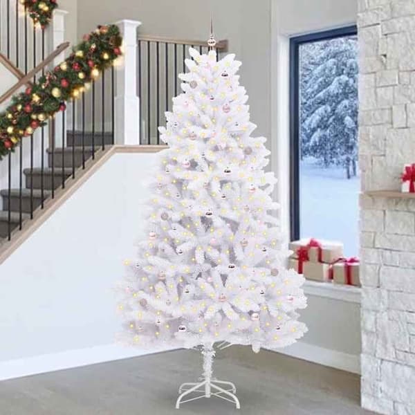 Kunstigt juletræ - EKSKLUSIV HUS - Ledede grene - Hvid 270 cm - LED 8 tilstande - USB-forbindelse 5V Vit