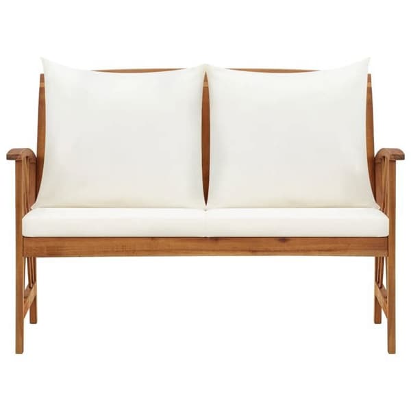 Maison Exclusive - Bænk til haven med puder 119 cm Solid akacietræ