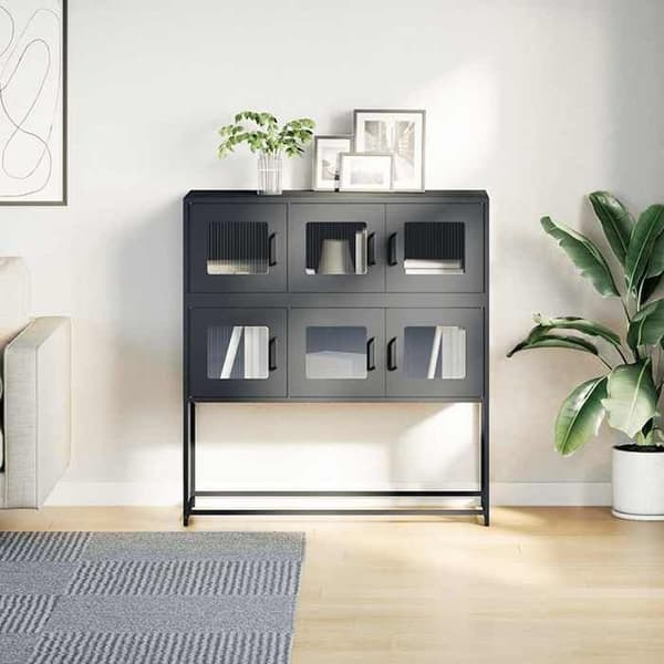 Maison Exclusive - Buffé antracit 100,5x39x107 cm kallvalsat stål