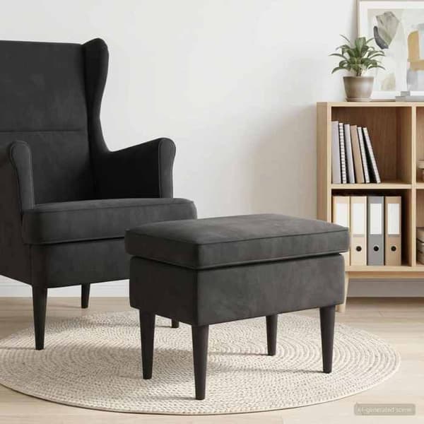 Maison Exclusive - Puff Svart 55 x 35 x 41 cm Sammet