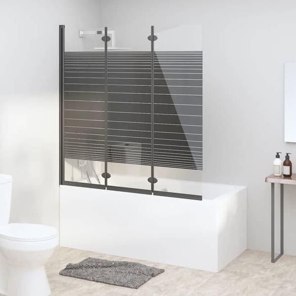 Maison Exclusive - Foldbar brusekabine 3 paneler 130x130 cm ESG Sort Svart (ram)