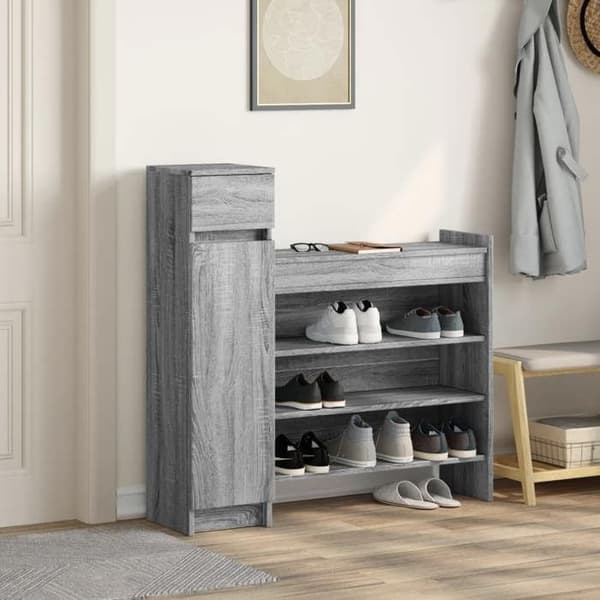 Maison Exclusive - Skoskåp sonoma grå ingenjörsträ