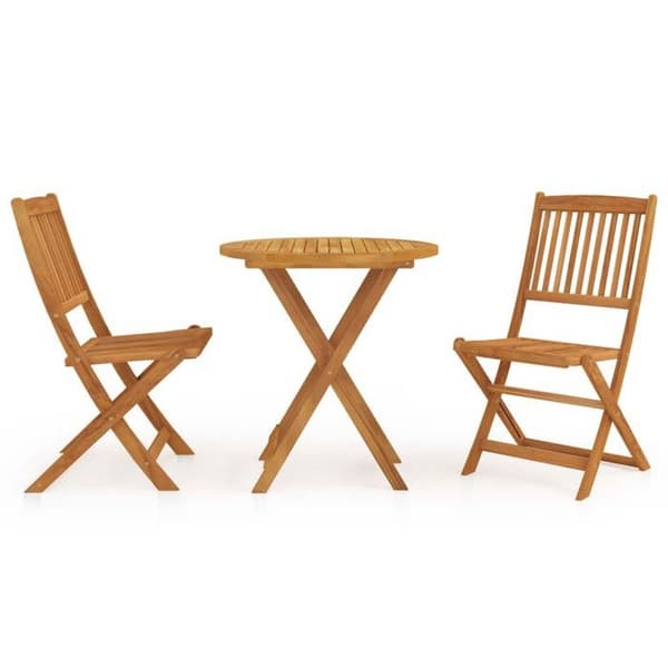 Maison Exclusive - Sammenklappeligt havemøbel sæt 3 stk Solid akacietræ