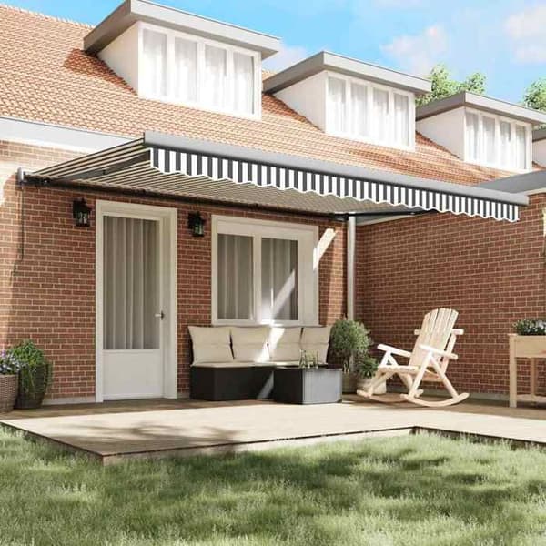 Maison Exclusive - Fällbart tak i antracit och vitt 4,5x3 m tyg/aluminium